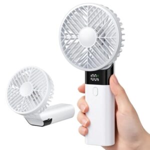 Handheld Fan Rechargeable, Portable Mini Fan, Up to 10H Runtime, 180° Foldable Personal Fan